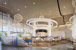 亚运会水上运动中心墙面设计破局——让洞石肌理“流动”起来